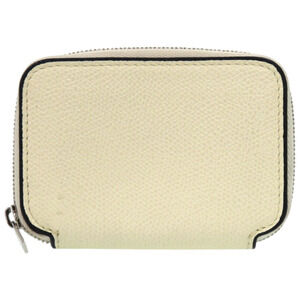 Valextra Zip Around Card Holder SGZA0010028LRLCC99WW Soft Calfskin White Coin...